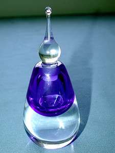   Signed Van Der Mack P18B Vintage Cut Crystal Glass Perfume Bottle