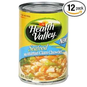  Valley Seafood Manhattan Clam Chowder, 15 Ounce Units (Pack of 12