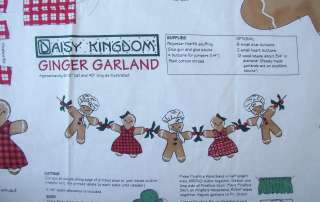 NEW Daisy Kingdom Gingerbread Boy & Girl Garland Fabric Panel w/ Bonus 