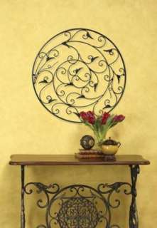 NEW 28W ACANTHUS LEAVES AND VINES BLACK METAL WALL ART  