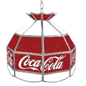 Coca Cola Stained Glass Tiffany Lamp Vintage   Double Pane Logo