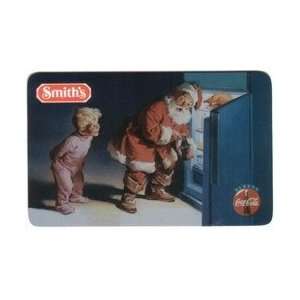 Coca Cola Collectible Phone Card 10m Smiths Boy Watching Santa In 