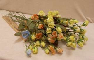 FLORAL DECOR MORE THAN 13 STEMS OF SILK FLOWERS PEACH  