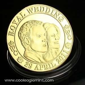  Kate Middleton Collectors Coin   GOLD Royal Wedd