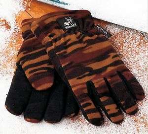 Heatlok Thermal Fleece Deerskin Leather Palm Gloves Men’s Large Camo 