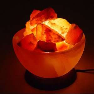 Himalita   Himalayan Crystal Salt Lamp Fire Bowl 10 lb with wood base 