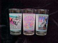 Lot of 3 Kentucky Derby Glasses 1993 1994 1995 Mint  