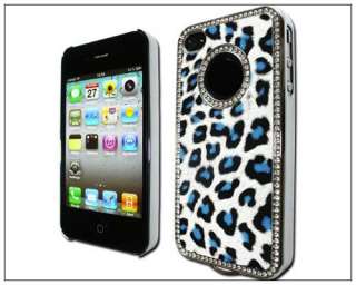 Gray Luxury Bling Diamond Leopard Case Cover iPhone 4  