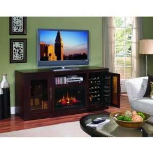   Media Console W/ Wine Cooler In Empire Cherry