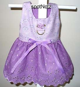 MODERN DOG HARNESS DRESS OUTFIT CLOTHES  Lavender Clouds  