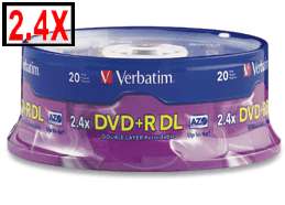 20 Pak VERBATIM DOUBLE LAYER Singapore 8.5GB DVD+Rs  