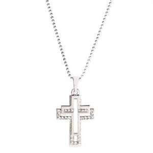  Three Silvery Crosses Necklace Jewelry