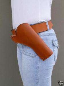 CROSS DRAW BROWN LEATHER HOLSTER FOR 6 INCH REVOLVER  