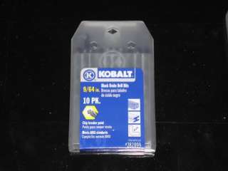Kobalt 10 Piece 9/64 Black Oxide Drill Bits  