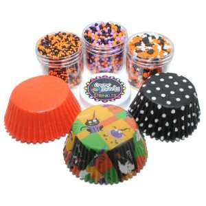 Cat & Spider Cupcake Kit by Crispie Sweets   Sprinkles and Baking Cups 
