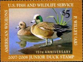Federal Junior Duck Stamp JDS15 2007 American Wigeons  