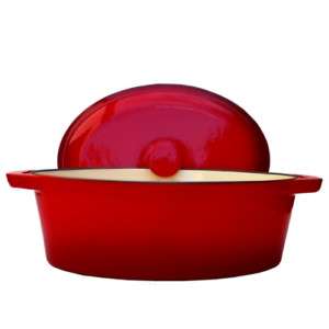 FancyCook Red Oval Enamel Cast Iron Dutch Oven 8 Qts.  
