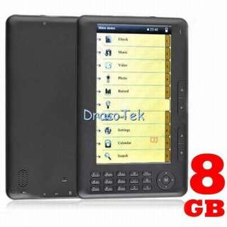 Rockchip 7 ebook reader 8GB black HD media player FM  