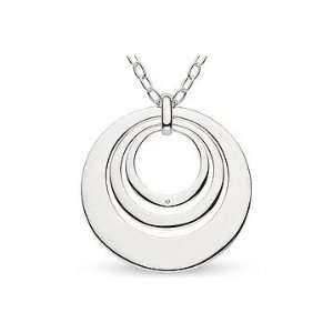  Sterling Silver Diamond Multi Circle Necklace Jewelry