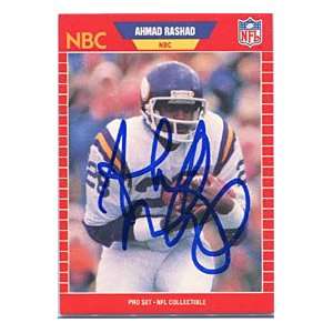  Ahmad Rashad Autographed/Signed 1989 Pro Set Card Sports 