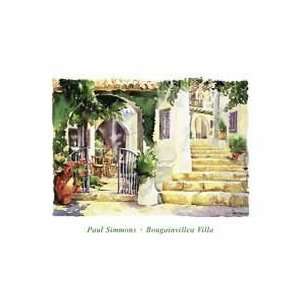     Bougainvillea Villa   Artist Paul Simmons  Poster Size 23 X 31