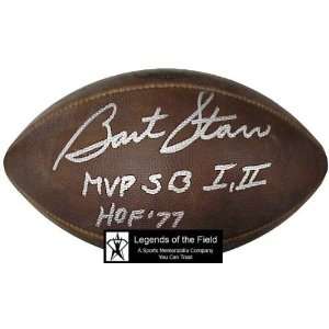 Bart Starr Autographed Dual Inscription Football