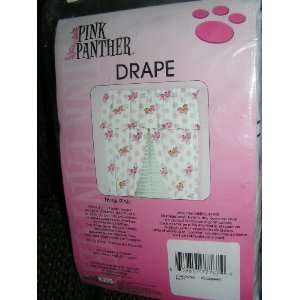Pink Panther Drape Curtains   One Pair of Rod Pocket Drapes  