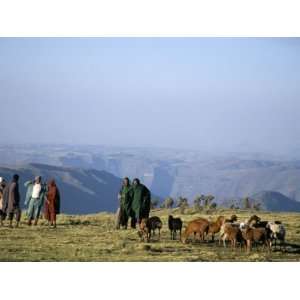 Shepherds at Geech Camp, Simien Mountains National Park, Unesco World 