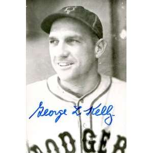  George Kelly Autographed Vintage Exhibit Card Sports 