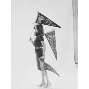  Writer Gloria Steinem Carrying Pennants for Professional 