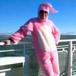 Do you trust a guy in a pink bunny suit?