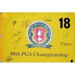PGA Tour Stars Multi Signed 2006 U.S. Open at Medinah Pin Flag with 8 