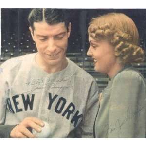  Joe Dimaggio and Mrs. Joe Dimaggio Autographed Vintage 