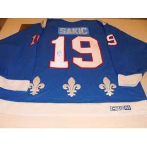 Joe Sakic Autographed Jersey   Retro CCM Reebok COA   Autographed NHL 