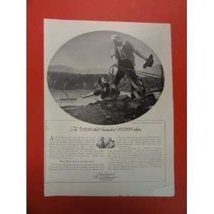 John Hancock insurance, 40s Print Ad .(boat/man/boy/plow) Orinigal 