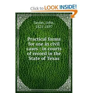   Cases  in Courts of Record in the State of Texas John Sayles Books