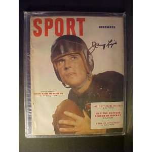 Johnny Lujack Chicago Bears Autographed December 1951 Sport Magazine