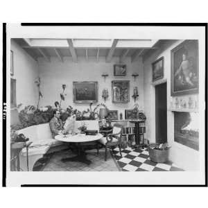  Joseph Alsop,reading newspaper in his house 1950s