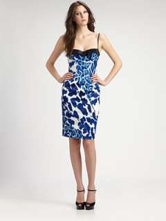 Just Cavalli   Leopard Print Patchwork Bustier Dress    