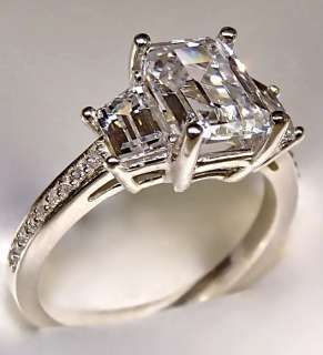 78 CT EMERALD CUT ENGAGEMENT RING 14K SOLID GOLD   