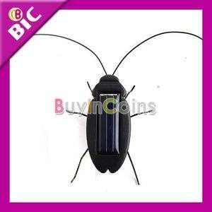 Solar Power Energy Black Cockroach Bug Toy Children  