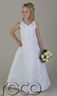 Girls White Communion Dress Wedding Bridesmaid Flower Girl Dresses 6 