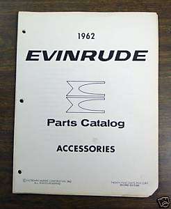 1962 Evinrude Johnson Parts Catalog for Accessories  