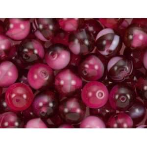  Druk Bead 8mm Fuchsia Porphyry (25pc Pack) Arts, Crafts 