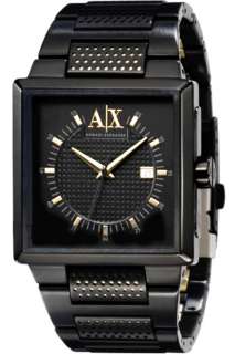 ARMANI EXCHANGE BLACK STEEL WITH GOLD ACCENT WATCH AX2066 NEW 