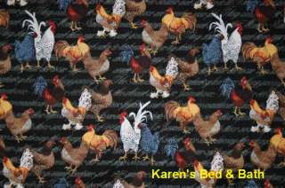 Barnyard Roosters Farm Chicken Kitchen Curtain Valance  