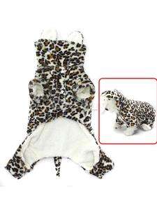Fashion Pet Dog Puppy Leopard Hoodie Hooded Coat Jumpsuit Apparel S 