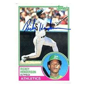 Rickey Henderson Autographed 1983 Topps Card (James Spence)   Signed 