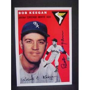 Bob Keegan (D) Chicago White Sox #100 1954 Topps Archives Autographed 