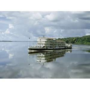  Underway Stern Wheeler Reflects in Placid Water of Congo 